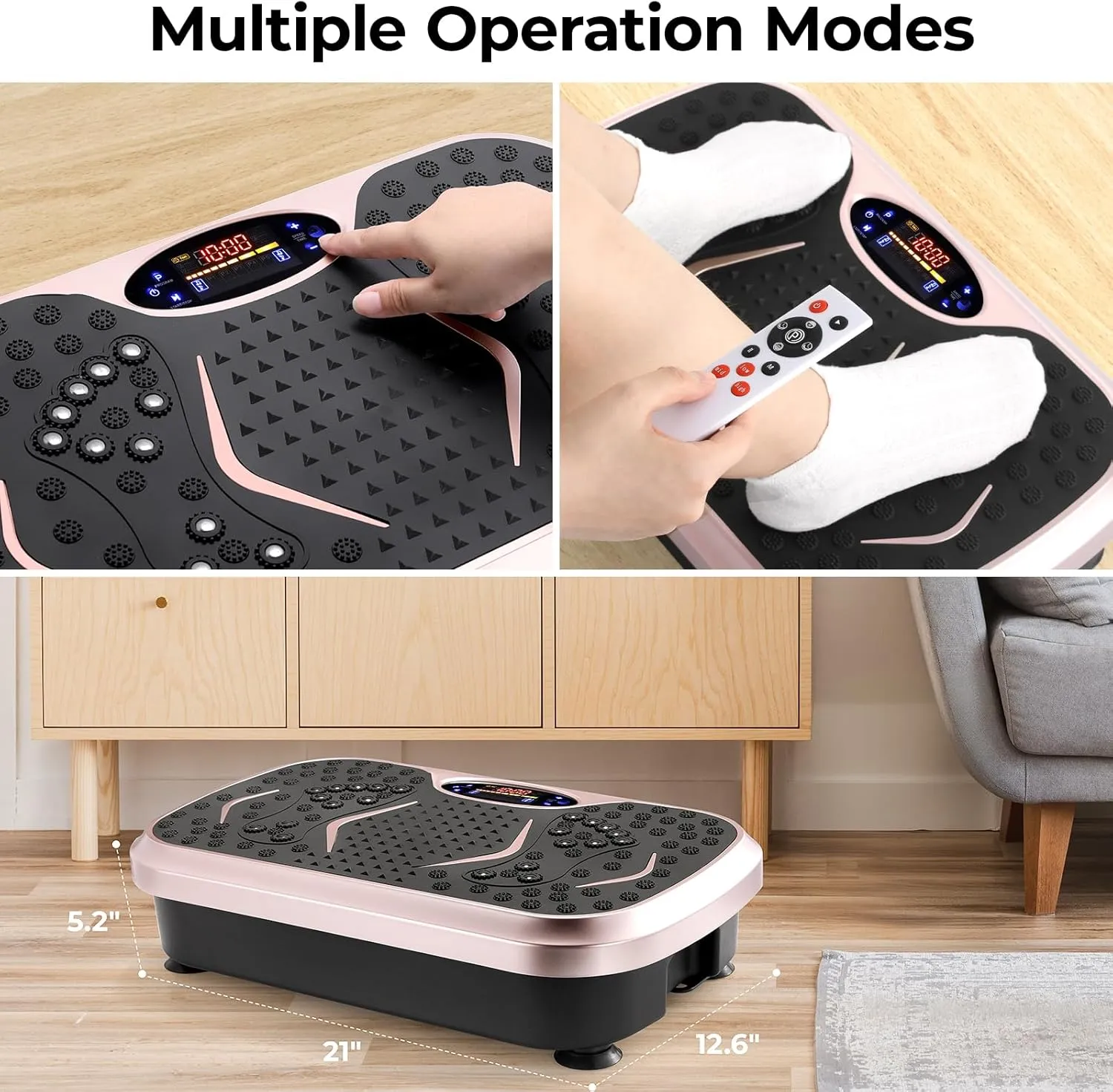 Arlopu 3D Vibration Plate Exercise Machine, Weight Loss Workout Equipment for Whole Body, Lymphatic Drainage Machine, Fitness Platform W/Loop Bands, Shake Board for Sports, Home Gym Exercise Equipment
