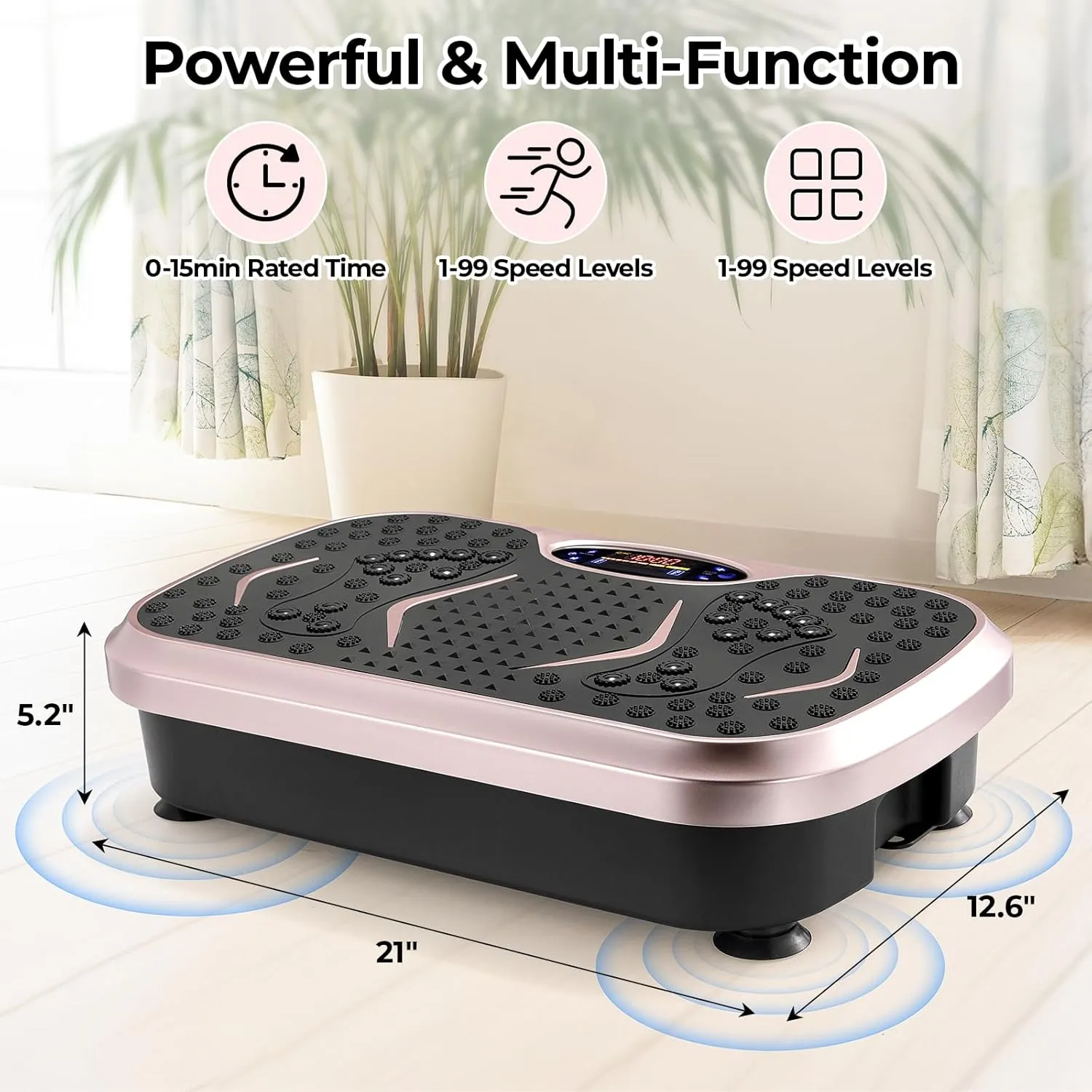 Arlopu 3D Vibration Plate Exercise Machine, Weight Loss Workout Equipment for Whole Body, Lymphatic Drainage Machine, Fitness Platform W/Loop Bands, Shake Board for Sports, Home Gym Exercise Equipment