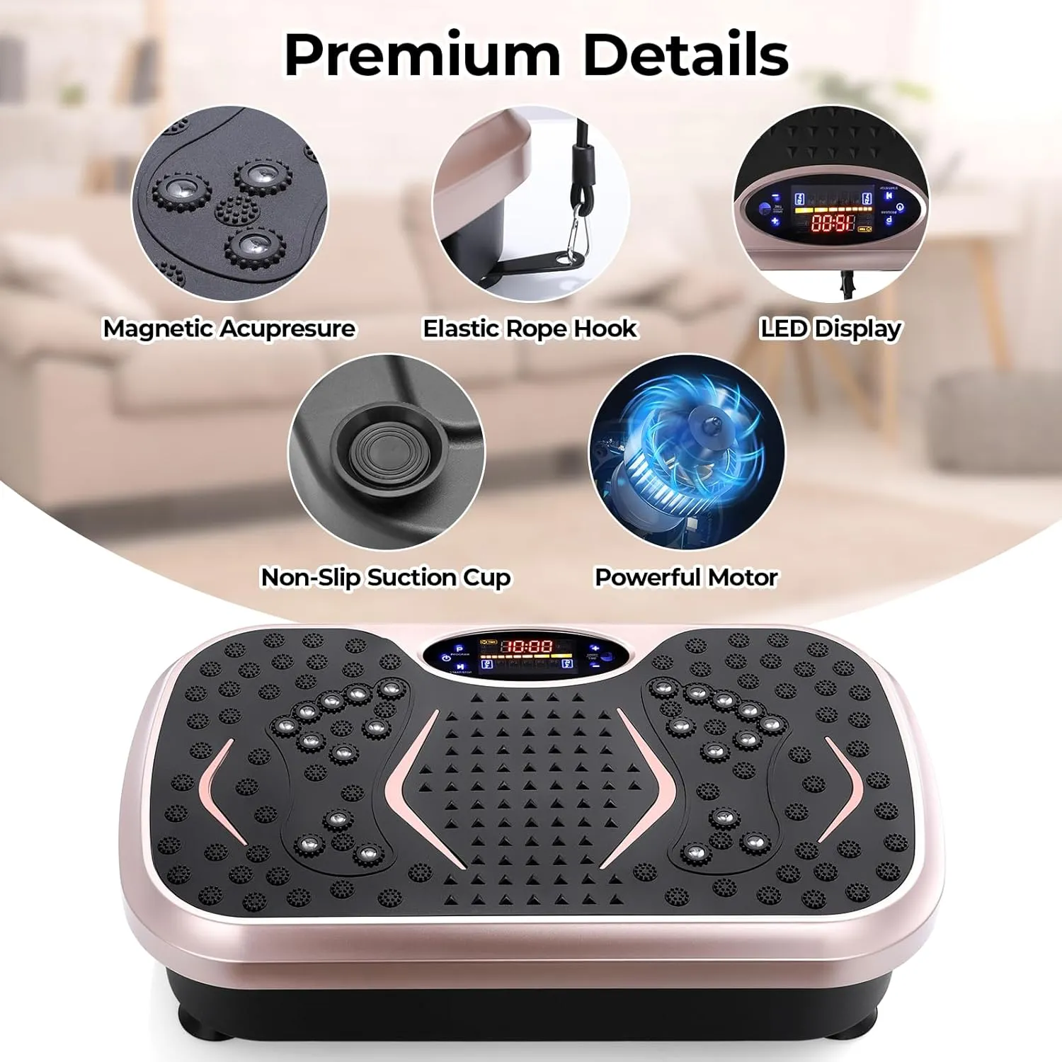Arlopu 3D Vibration Plate Exercise Machine, Weight Loss Workout Equipment for Whole Body, Lymphatic Drainage Machine, Fitness Platform W/Loop Bands, Shake Board for Sports, Home Gym Exercise Equipment