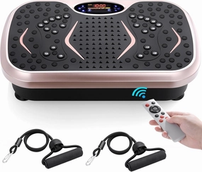 Arlopu 3D Vibration Plate Exercise Machine, Weight Loss Workout Equipment for Whole Body, Lymphatic Drainage Machine, Fitness Platform W/Loop Bands, Shake Board for Sports, Home Gym Exercise Equipment