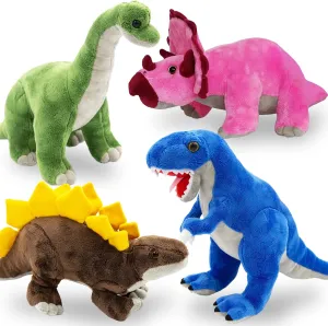 ArtCreativity Plush Dinosaur Stuffed Animals for Kids, Set of 4, Stuffed Dinosaurs Plushy for Boys and Girls Ages 3 , Plush Animals Dinosaur Toys for Kids
