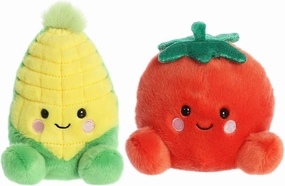 Aurora Adorable Palm Pals Set of Two - Wavey Corn & Boyd Tomato - Pocket Sized Fun!