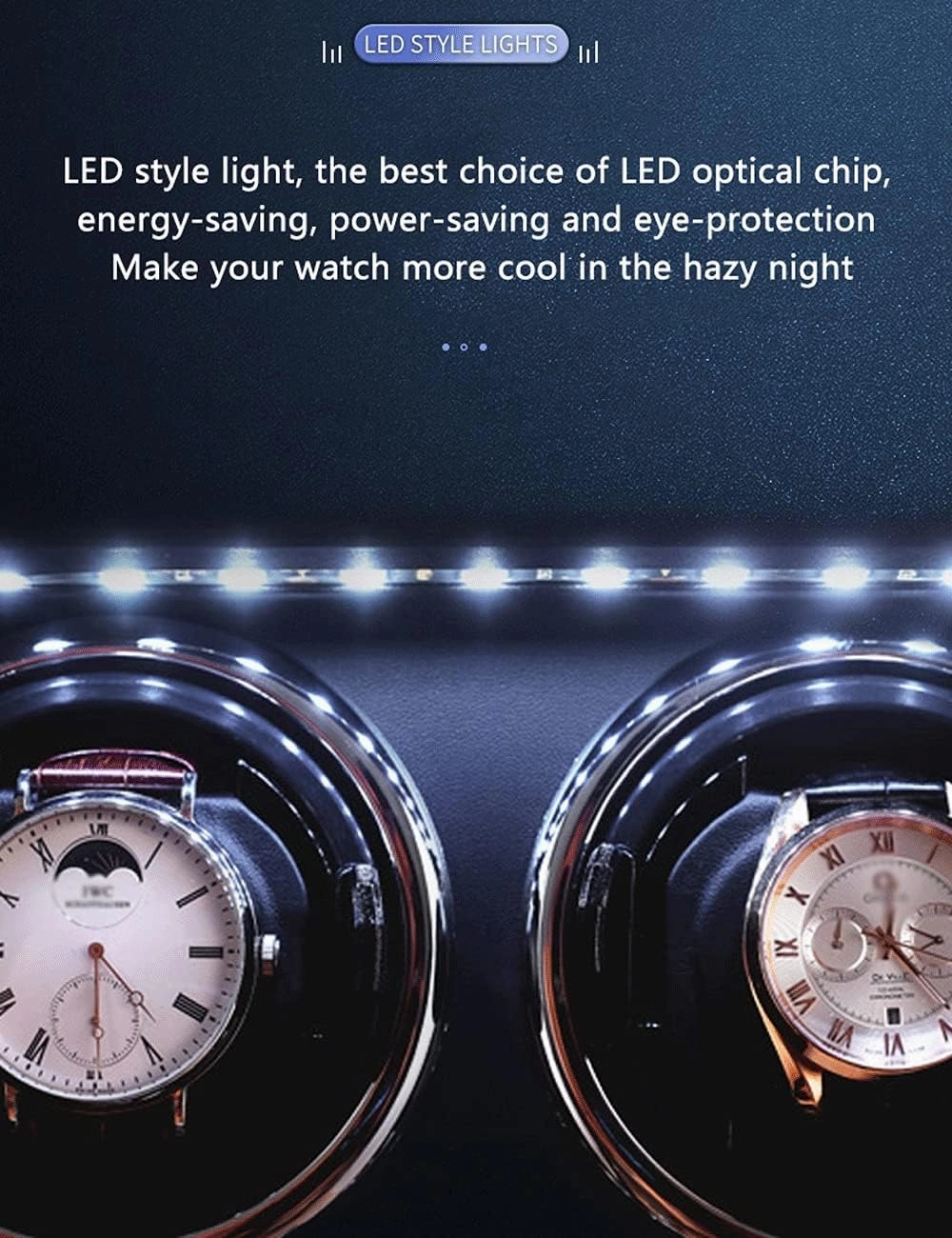 Automatic Watch Winder, 90° Vertical Placement, Silent Motor, Smart Touch Screen, 2 Slot, LED Light, Remote Control Watch Shaker Watch Winder Display Watch Box Case Watch Storage