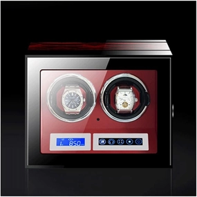 Automatic Watch Winder, 90° Vertical Placement, Silent Motor, Smart Touch Screen, 2 Slot, LED Light, Remote Control Watch Shaker Watch Winder Display Watch Box Case Watch Storage
