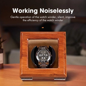 Automatic Watch Winder – Silent Motor, Solid Wood Case, 5 Modes, Anti-Magnetic, Fits Men’s Women’s Watches