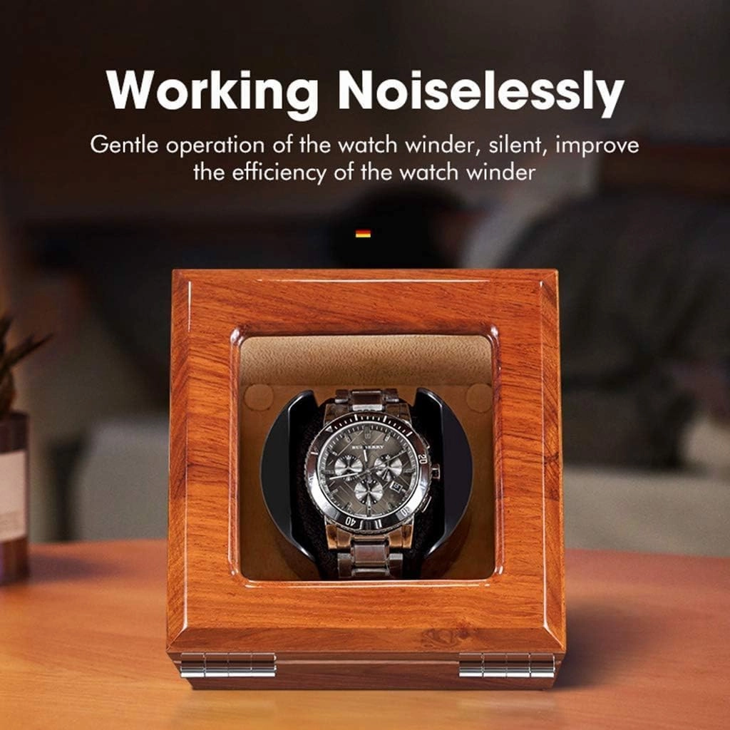 Automatic Watch Winder – Silent Motor, Solid Wood Case, 5 Modes, Anti-Magnetic, Fits Men’s Women’s Watches