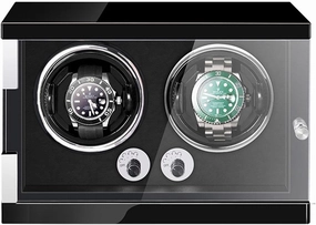 Automatic Watch Winder for 1/2/4/6/9 Watches with LED Lights Quiet Mabuchi Motor Stop When You Open The Lid Adjustable Watch Pillows Fit Lady and Man Watches