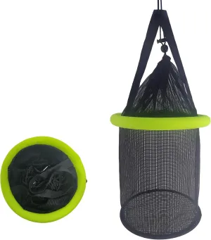 Aventik Floating Fish Basket Mesh Net Cage for Live Bait Storage Fish Raising Kayak Fishing Accessories 15.7in/40cm Height