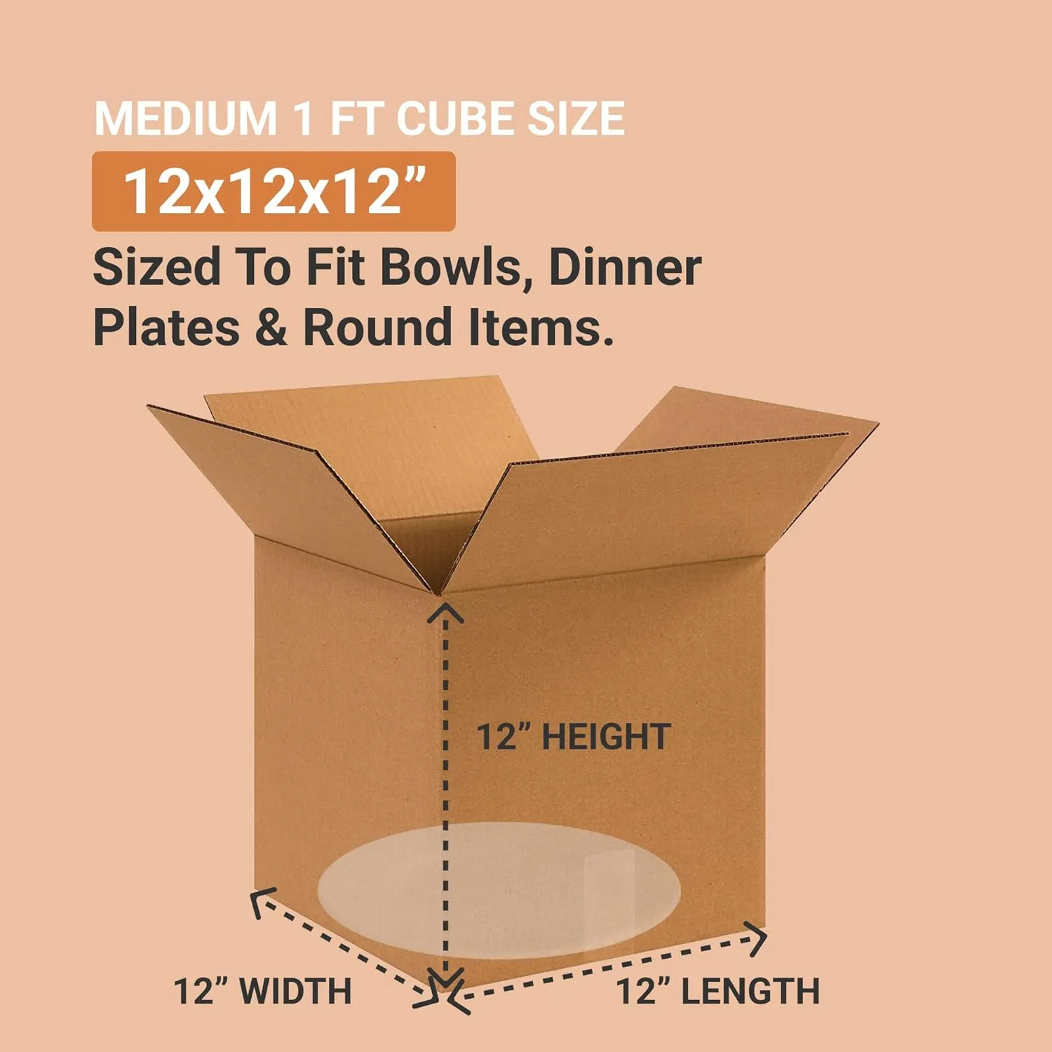 AVIDITI Shipping Boxes Small 12"L x 12"W x 12"H, 25-Pack | Corrugated Cardboard Box for Packing, Moving and Storage