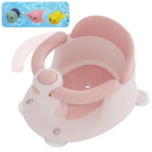 Baby Bath Seat for 6 Months & Up, Seats for Babies Sitting Up, 3 Toys, Open Design, Non-Slip, Compact Toddler Seat