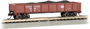 Bachmann Trains - 40' Gondola Car - PRR (Tuscan red) with Removable Coal Load- N Scale,Silver