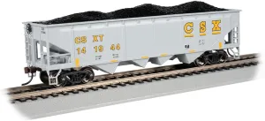 Bachmann Trains - 40' Quad Hopper Car - CSX® #141944 (Gray & Yellow) - HO Scale