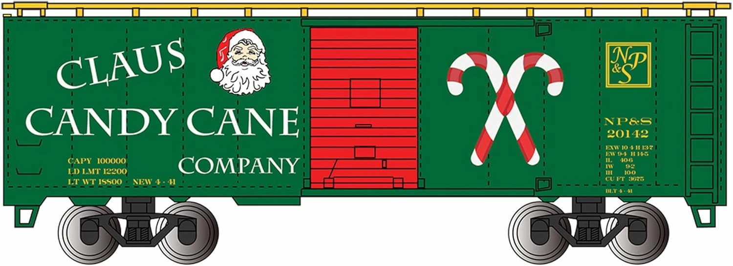 Bachmann Trains - 40' Box Car - Claus Candy Cane CO - HO Scale