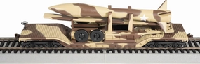 Bachmann Trains - 52' Center Depressed Flat Car - Desert Camouflage with Missile - HO Scale
