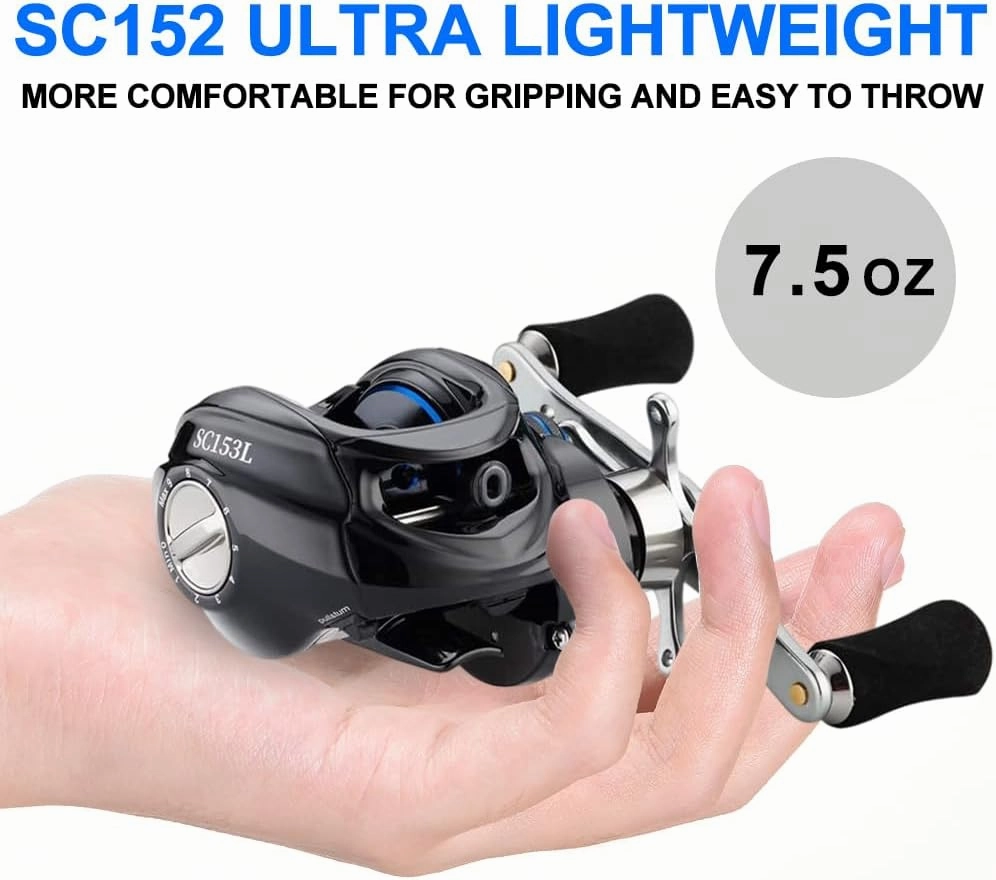 Baitcaster Reel Ultra-Light Baitcasting Fishing Reel, 7.0:1 Gear Ratio, 12.12LB Drag Magnetic Brake, Smooth 11 1BB, Freshwater & Saltwater and Affordable Low Profile Bait Caster Reel