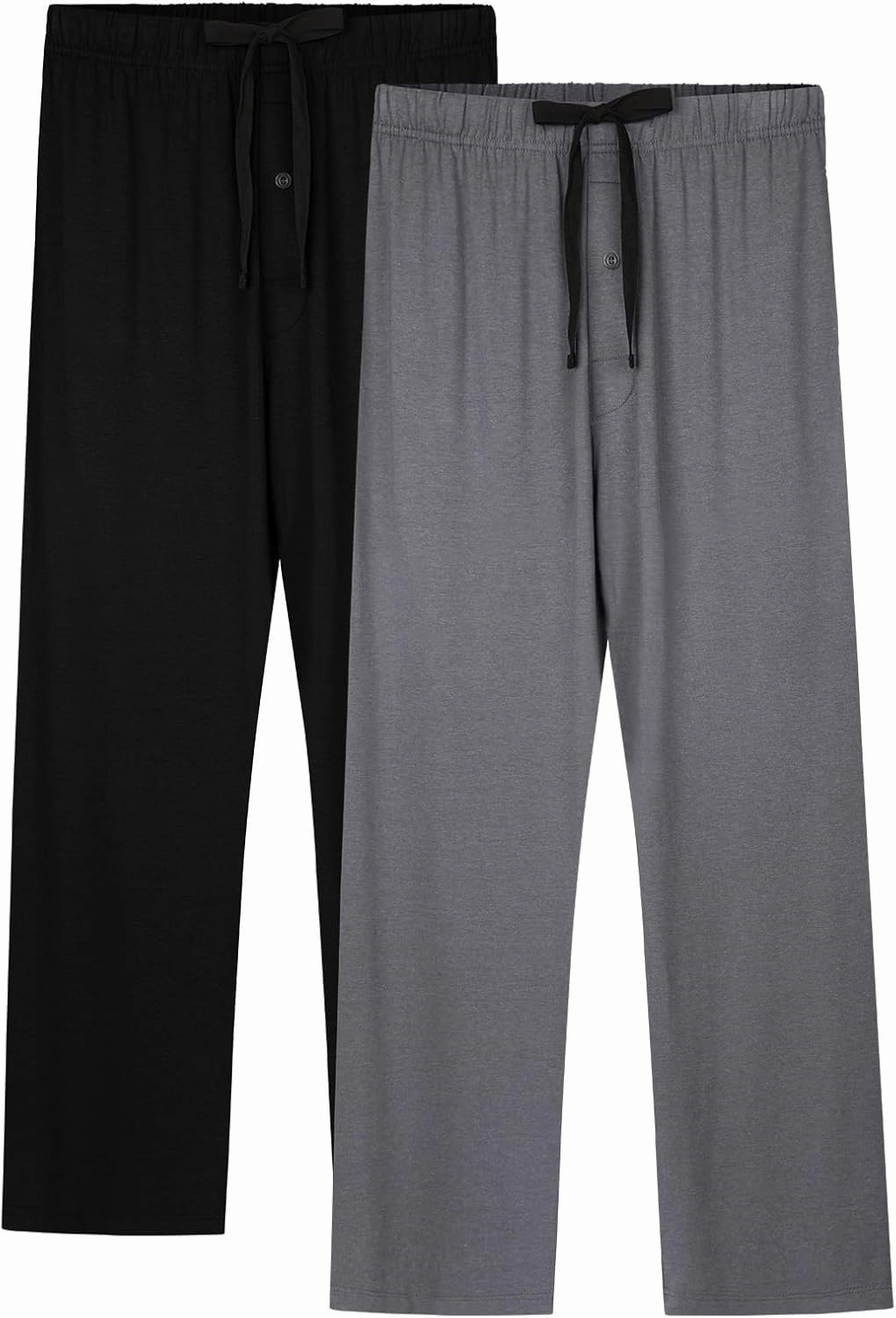 BAMBOO COOL Mens Pajama Pants Sleep Lounge Bottoms Soft Comfy Long Pj Pant Sleepwear with Pockets 2 Pack