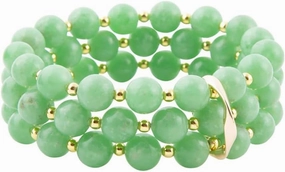 Barse Jewelry Mint Green Agate Triple Stretch Bracelet Set