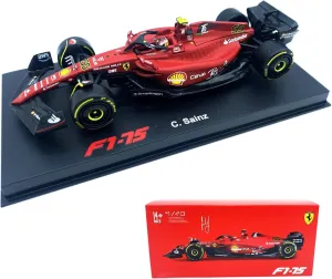 Bburago 1:43 Latest 2022 F1-75#55 Carlos Sainz 1/43 Alloy Racing F1-75#55 Luxury Formula One Static Die Cast Vehicles Collectible Car Model Collection Gifts (Hardcover F1-75#55)