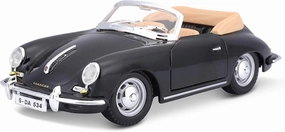 Bburago 2011 Bijoux 1:24 Scale Black Porsche 356B Cabriolet (1961)