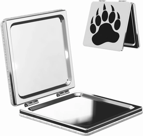 Bear Paw Women Mini Cosmetic Mirror Folding Portable Pocket Makeup Mirror