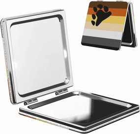 Bear Pride Footprint Flag Mini Makeup Mirror Portable Pocket Cosmetic Mirror Folding Compact Mirror