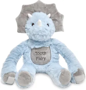 Bearington 12 in Tooth Fairy Door Hanger Stuffed Animal, Lil' Tracer Dino The Dinosaur Tooth Holder with Pocket Pouch