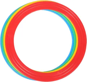 BESPORTBLE 4pcs Juggling Rings Circus Performances Lightweight Hand Tossing Props in Red Green Blue and Yellow for Clowns and Skill Development Versatile Juggling for All Skill Levels
