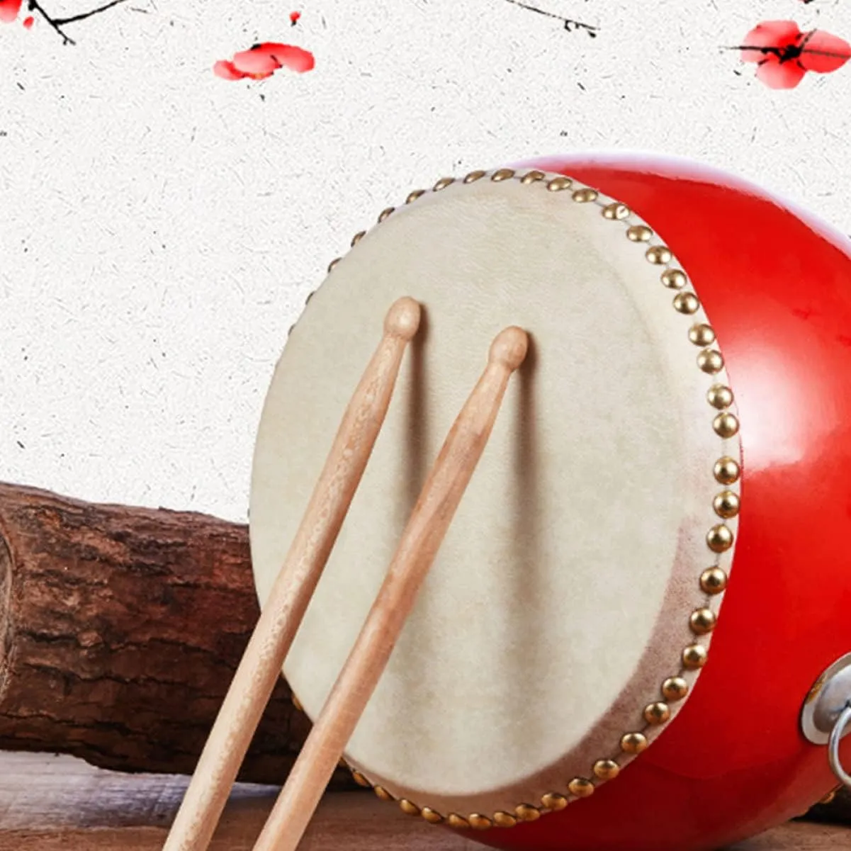 BESPORTBLE Drum Wooden Percussion Instrument for Music with Sticks and Strap Develops Hand Eye Coordination and Music Sense