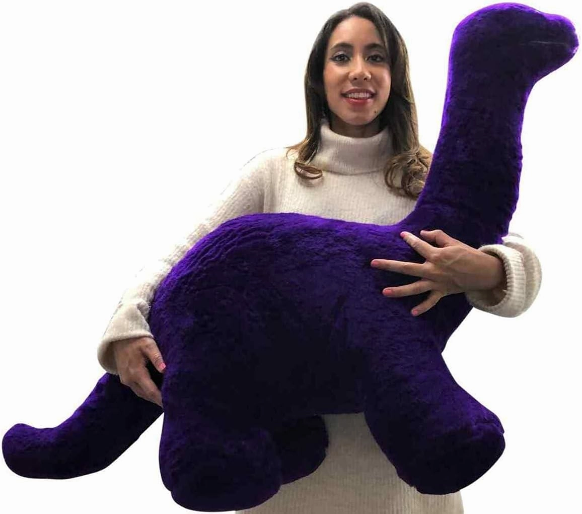 Big Plush Giant Stuffed Dinosaur - Large 4-Foot Extra-Soft Jumbo Plush Animal - 48 Inches / 122 Centimeters - Huge-Sized Gigantic Animals - Oversized Plushie - Hug This Large-Size Pet Brontosaurus