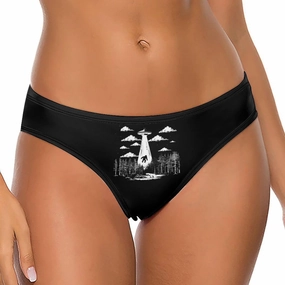 Bigfoot Water Monster Forest Women's Thong Ice Silk Stretch Low Rise Underwear Bikini Underwear Panty