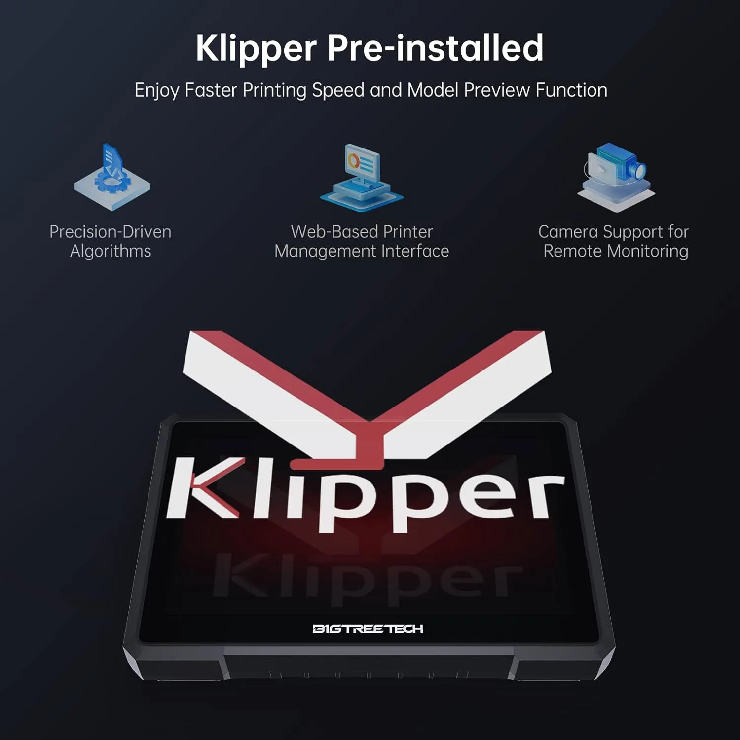 BIGTREETECH Pad 7 Klipper Touch Screen 7 Inch 3D Printing Smart Pad Open-Source Klipper-preloaded with BTT CB1 for Ender-3 V2 Upgrade to Klipper, Compatible with CM4