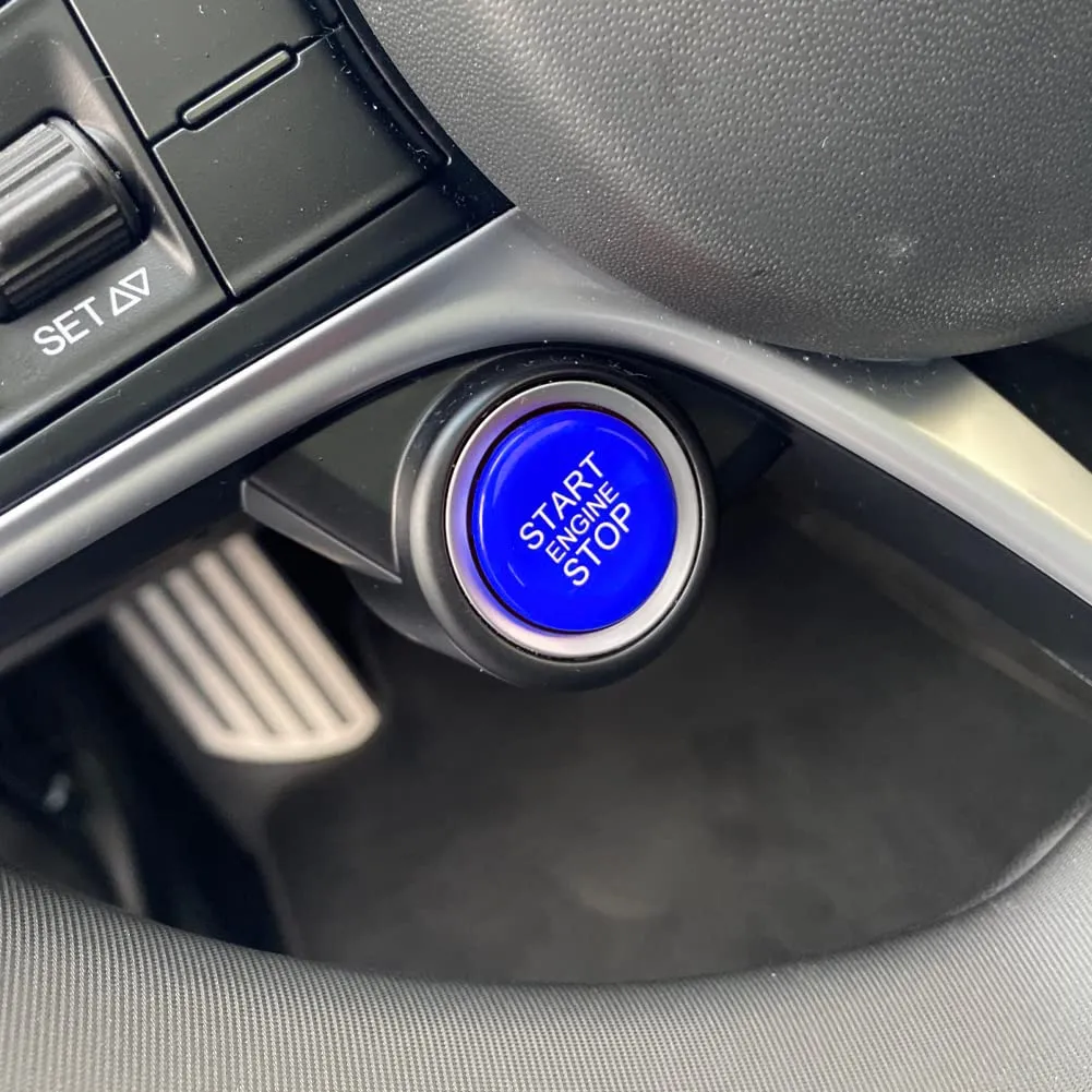 Blue ABS Car Engine Start Stop Switch Button Cover Trim Replacement for Alfa Romeo Giulia Stelvio 2017 2018 2019 2020