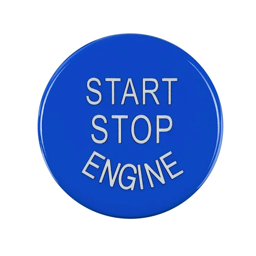 Blue Start Stop Engine Switch Button Cover for BMW 1 2 3 5 X1 X5 X6 Series F Chassis F20 F21 F22 F30 F35 F10 F18 Etc with Off Button
