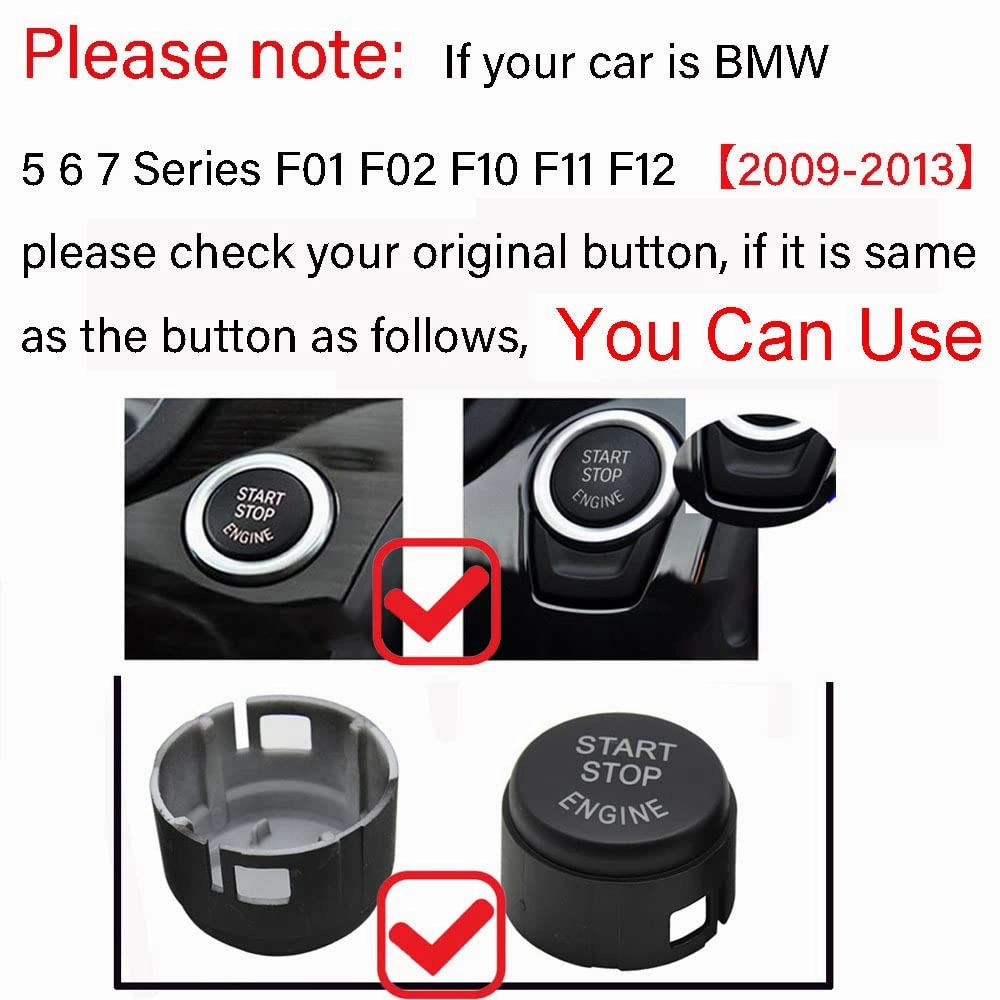 Blue Car Engine Start Button Replace Cover Stop Switch Accessories Key Decoration for BMW 5/6/7 Series F01 F02 F10 F11 F12 2009-2013