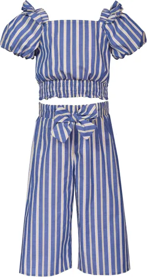 Bonnie Jean Girls 4-16 Summer Poplin Top Cropped Pant Set
