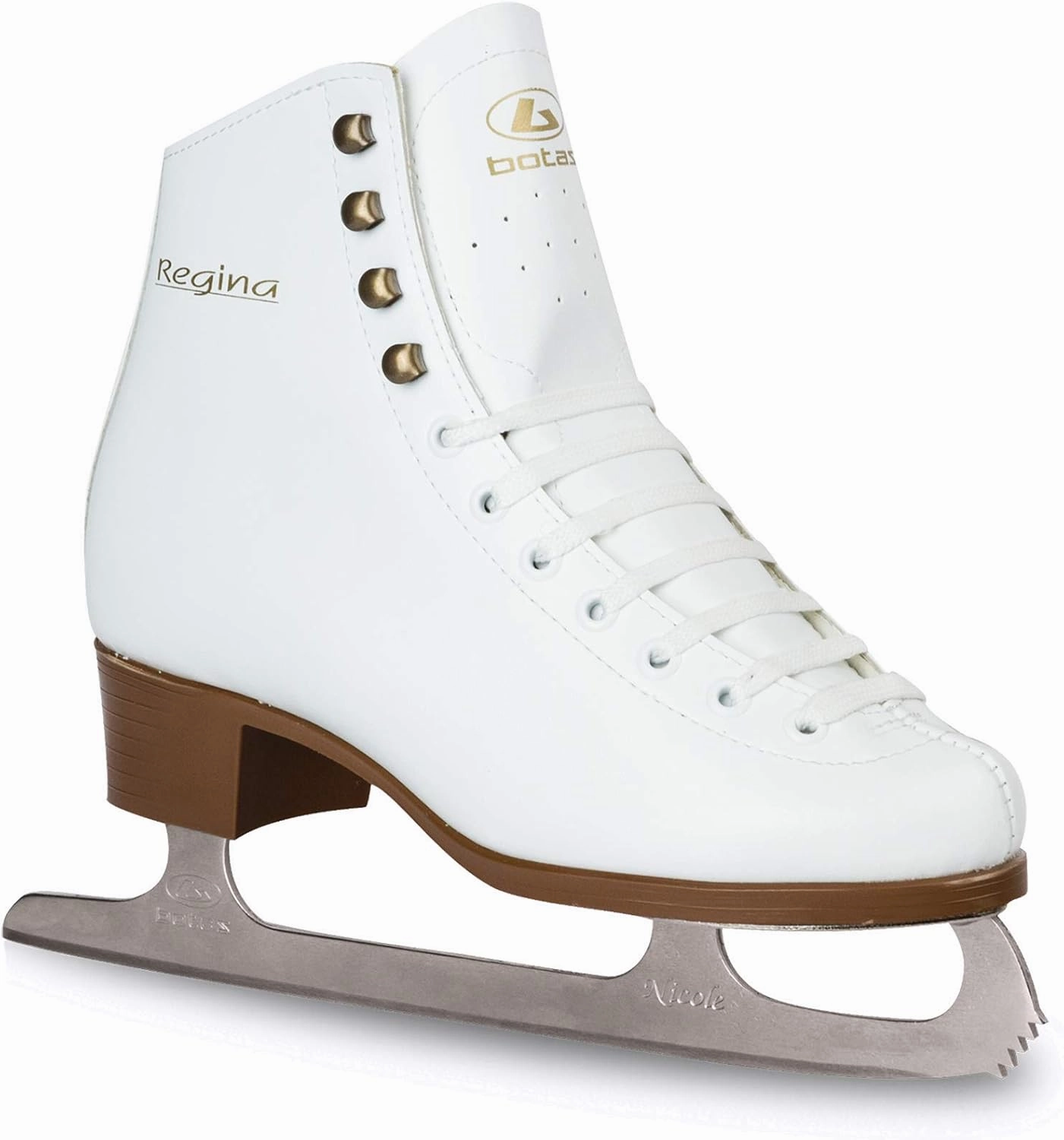 Botas - Model: Regina/Made in Europe (Czech Republic) / Figure Ice Skates for Women, Girls, Kids/Nicole Blades/White Color