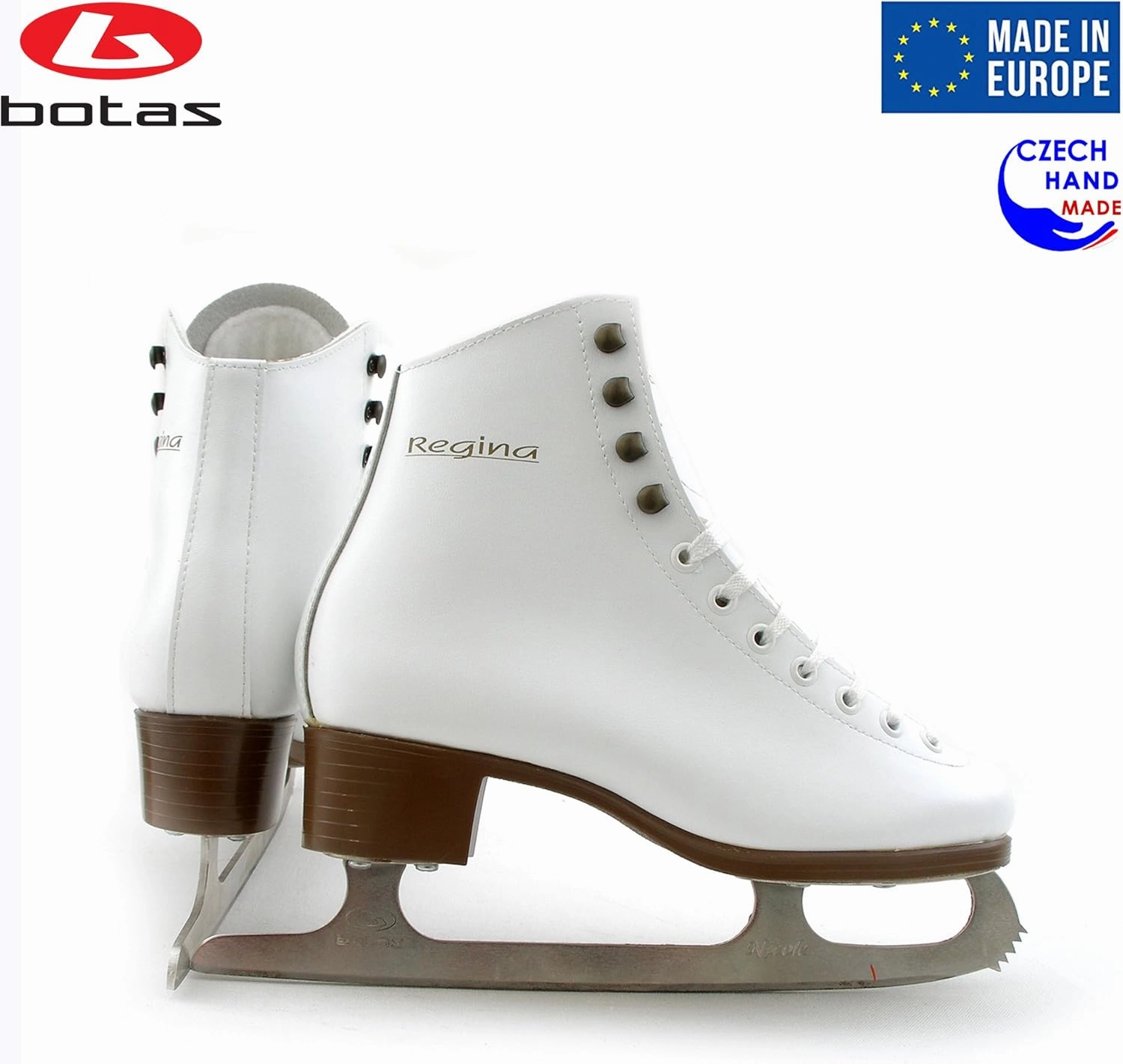 Botas - Model: Regina/Made in Europe (Czech Republic) / Figure Ice Skates for Women, Girls, Kids/Nicole Blades/White Color
