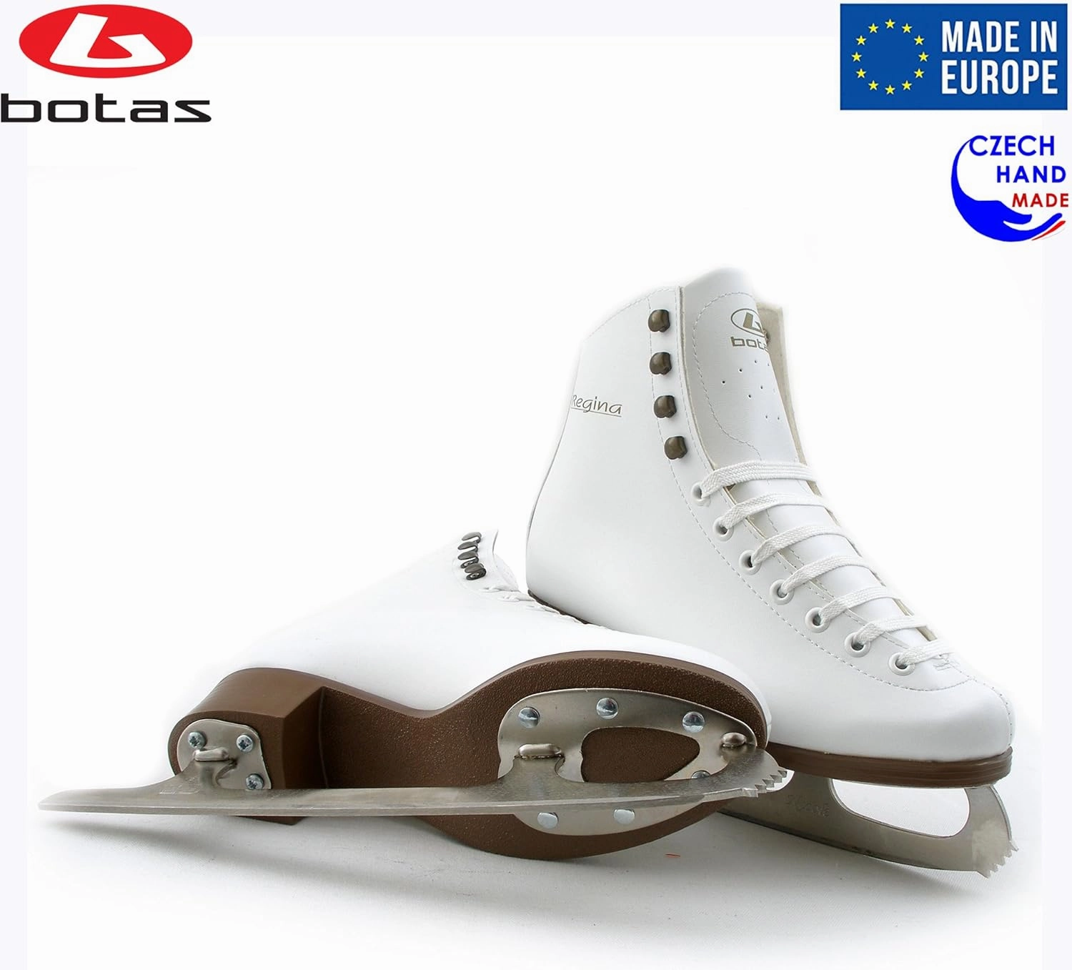 Botas - Model: Regina/Made in Europe (Czech Republic) / Figure Ice Skates for Women, Girls, Kids/Nicole Blades/White Color