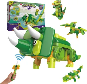 BOTZEES GO! Dinosaur Robots for Kids, Building and Electric Remote Control Toys, STEM Learning Toys for Kids Ages 3 , Boys Toys, with RC Magic Stick, Dinosaur Toys, App Based