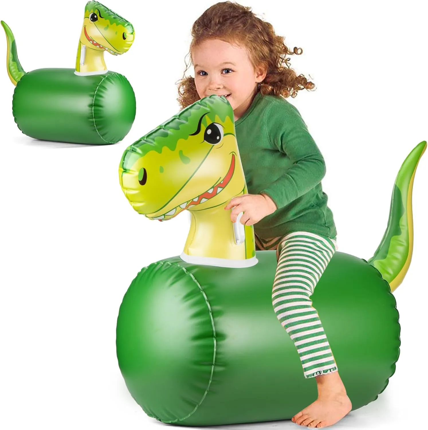 Bouncy Animal Hopper Toys for Toddlers 18M-4 Years - Inflatable Ride-On Unicorn & Lion Bouncers, Durable Rubber Dual Design for Indoor/Outdoor Play, for Girls & Boys
