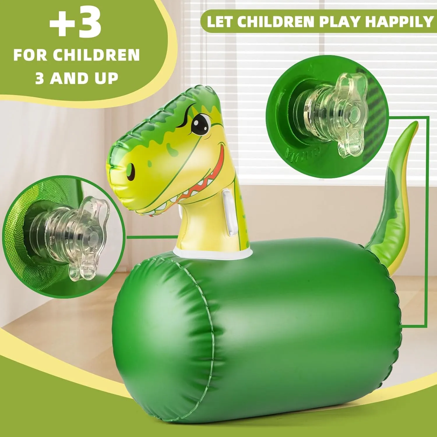 Bouncy Animal Hopper Toys for Toddlers 18M-4 Years - Inflatable Ride-On Unicorn & Lion Bouncers, Durable Rubber Dual Design for Indoor/Outdoor Play, for Girls & Boys