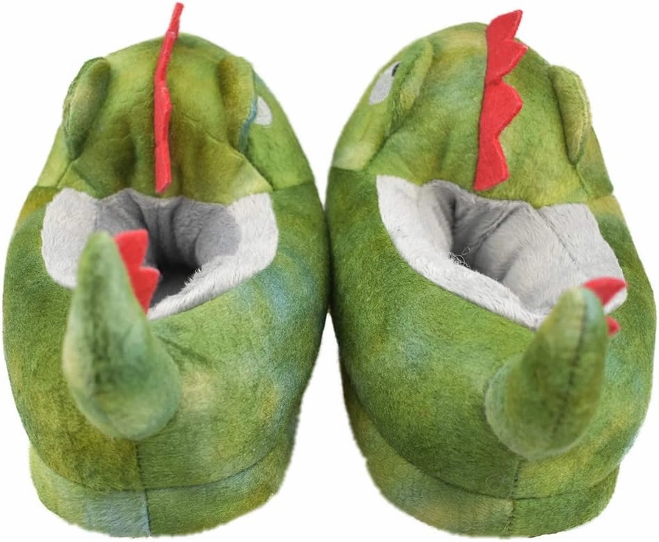 Boy's/Girl's Dinosaur Slippers with Anti-Skid Rubber Sole House Shoes