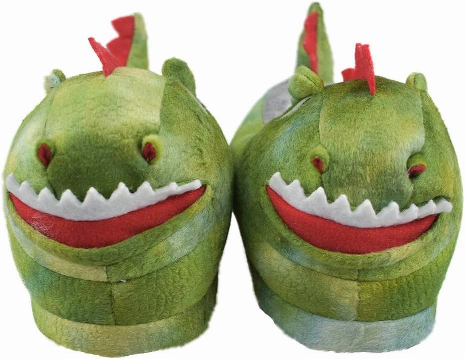 Boy's/Girl's Dinosaur Slippers with Anti-Skid Rubber Sole House Shoes