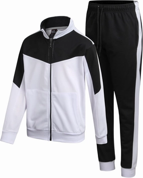 Boys' Tricot Jogger Set - 2 Piece Active Performance Zip-Up Tracksuit Set (Size: 4-18)
