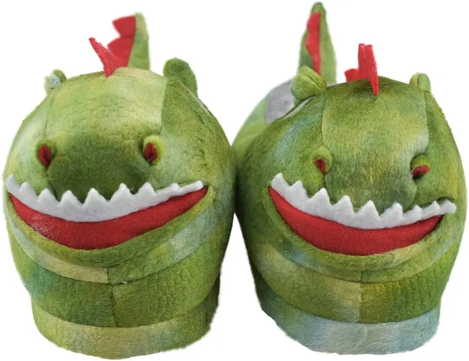 Boy's/Girl's Dinosaur Slippers with Anti-Skid Rubber Sole House Shoes