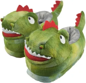 Boy's/Girl's Dinosaur Slippers with Anti-Skid Rubber Sole House Shoes