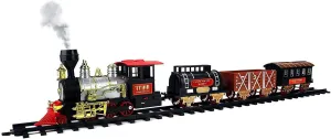 BPC Toy Train Set Authentic Smoke Light Sound Looks Christmas Set for Kids