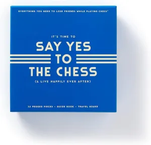 Brass Monkey Say Yes to The Chess Game Set from Peggable Chess Set, Perfect for Traveling, 7.8" Square, Unique Design, Makes a Great Gift