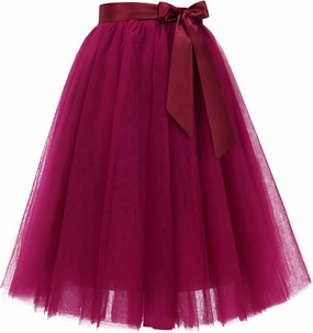 Bridesmay Women's Tulle Skirt Knee Length 6-Layered Wedding Party Homecoming Prom Dress