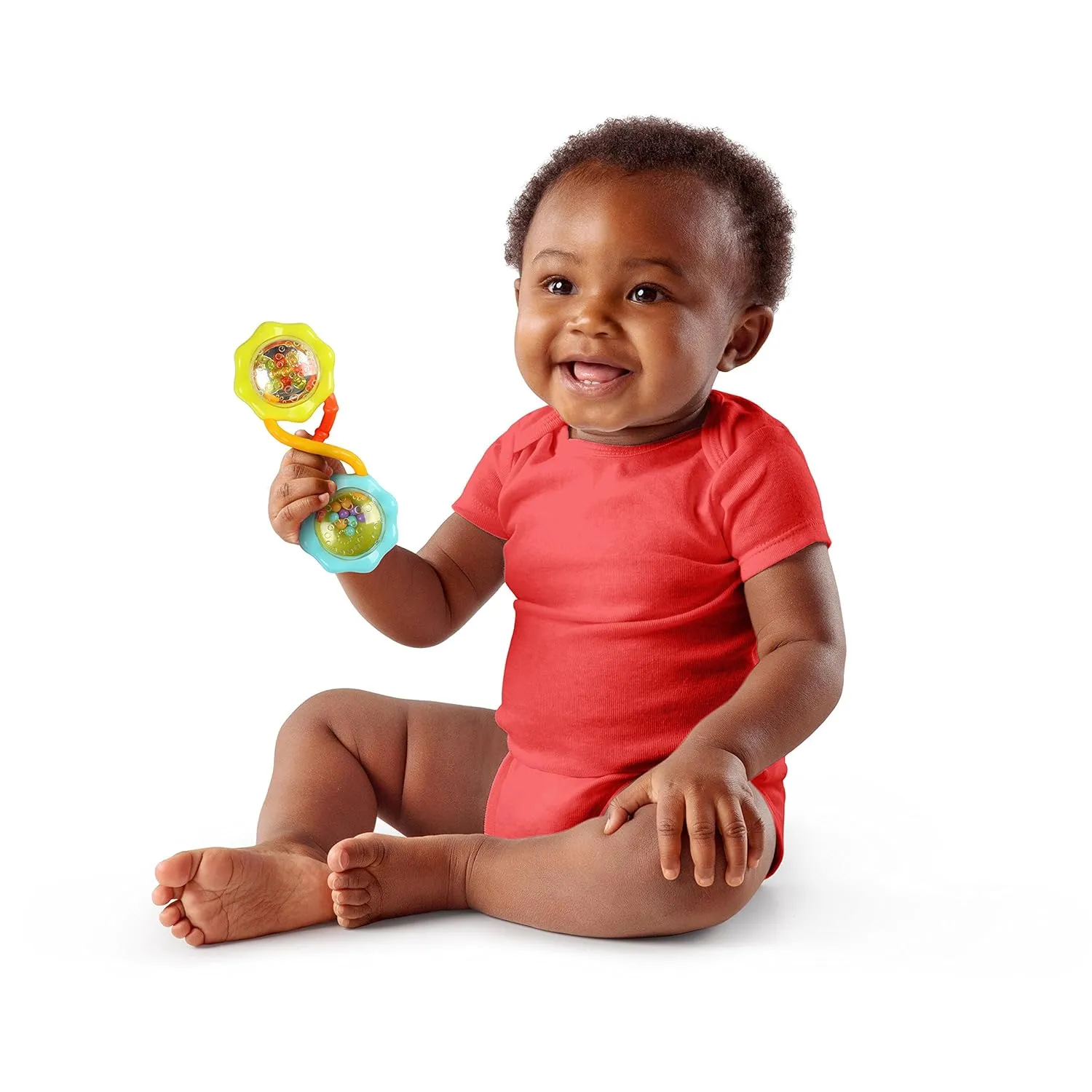 Bright Starts Soothers & Shakers 7pc Gift Set - BPA-Free Baby Rattles, Teethers and Stroller Toys, Unisex, Newborn 